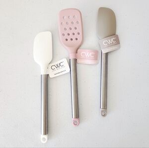 3PC CWC Silicone Spatulas & Slotted Turner Set